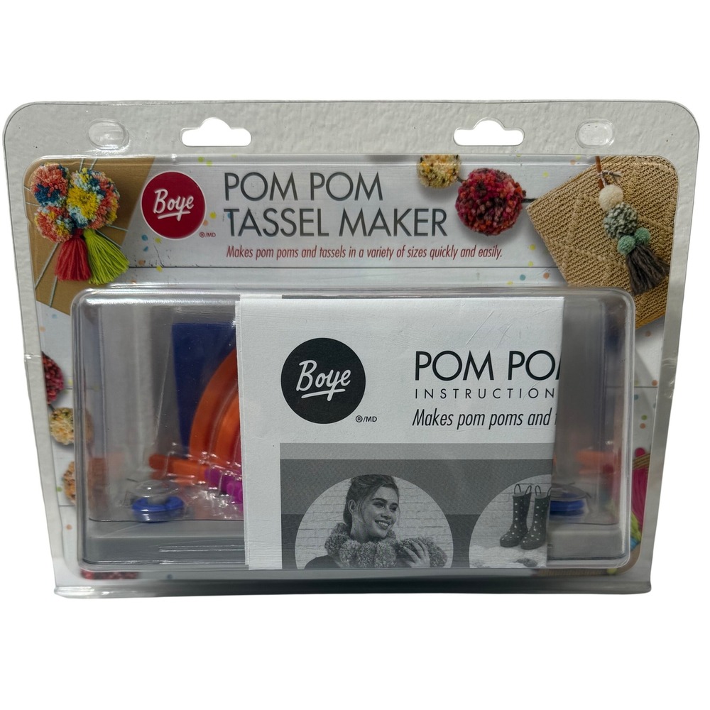 Boye Pom Pom and Tassel Maker Tool Kit 12 Pieces with Case 3708800000J NEW